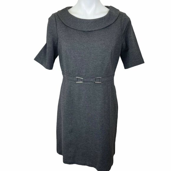 WHITE HOUSE BLACK MARKET GRAY SIZE 10 PONTE KNIT W - Picture 2 of 12